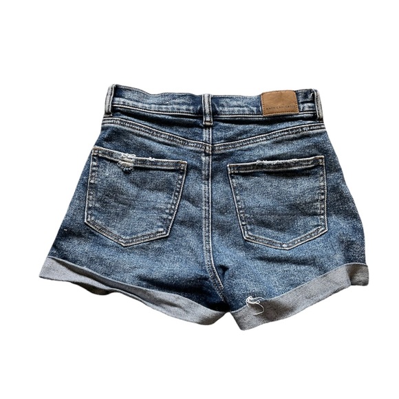 American Eagle Stretch Denim Shorts Darken Destroy 0 - Picture 6 of 6